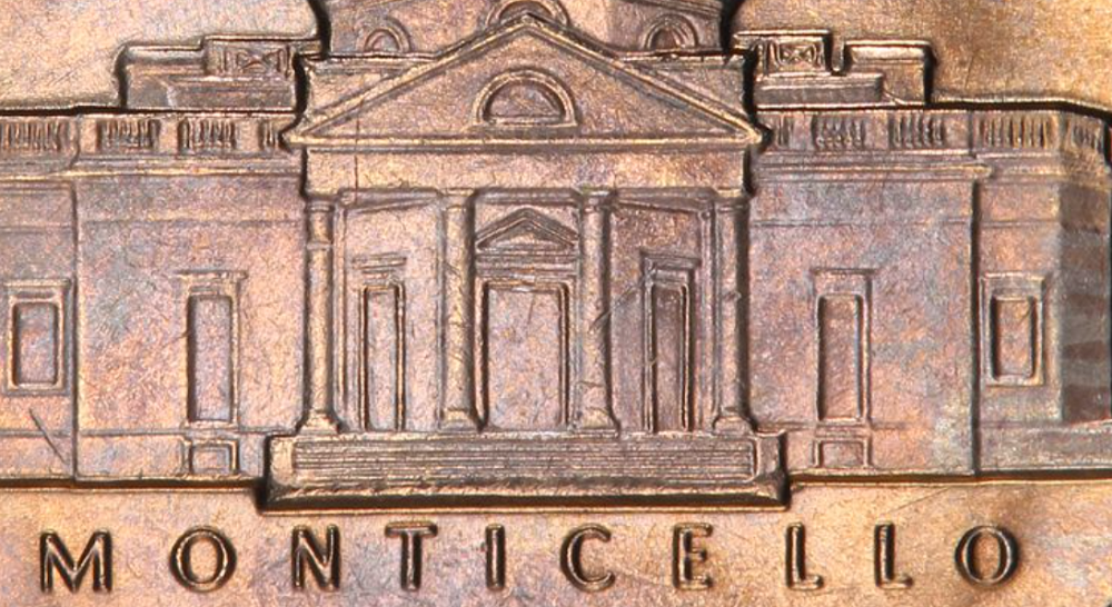 1977 nickel Full Steps close-up showing five fully separated horizontal step lines on Monticello reverse